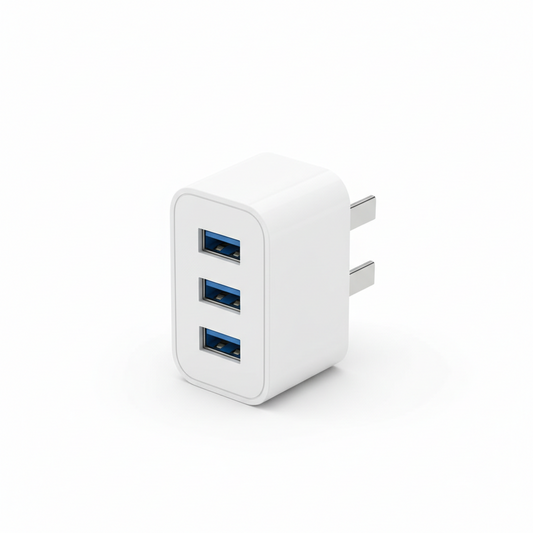 3-Port USB Wall Charger Cube – Fast Charging for iPhone, iPad & More